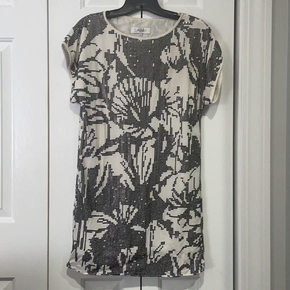 TIBI White With Black Sequins Pull Over Silk Dress - Picture 5 of 16